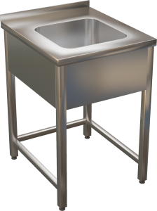 KSVI - Nerezový umývací stôl s lisovaným drezom